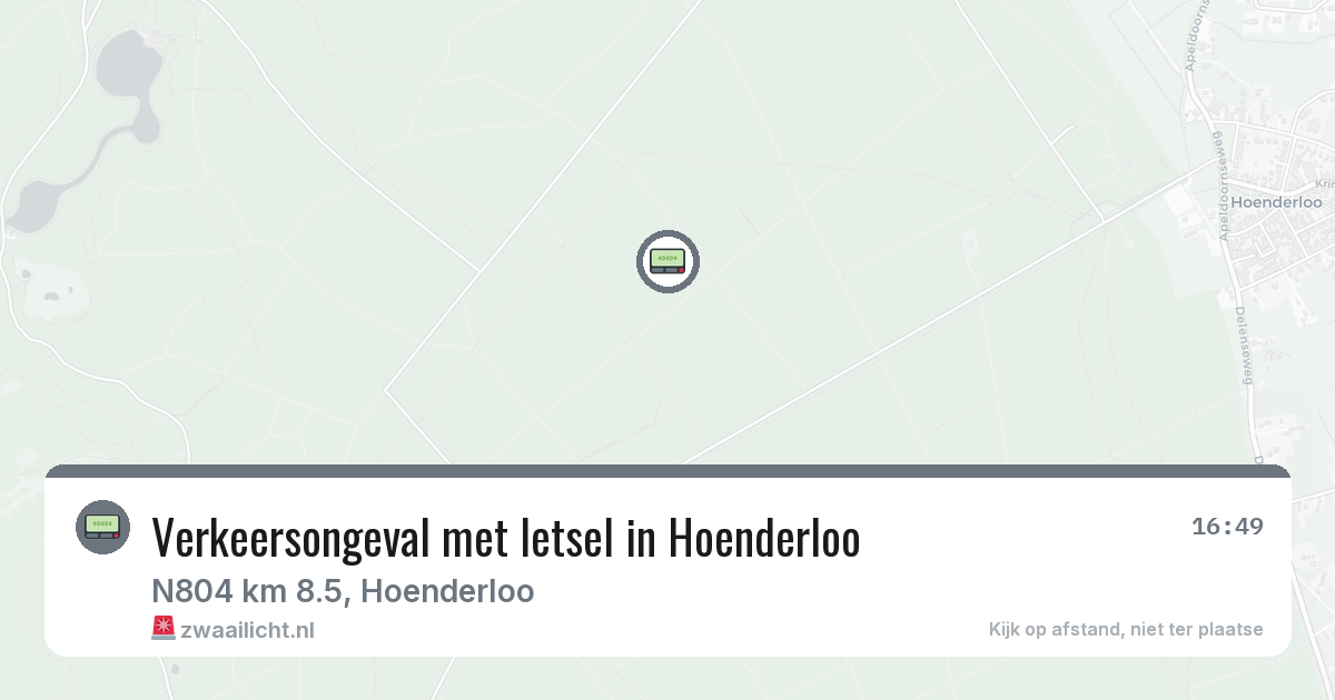 Verkeersongeval met letsel in Hoenderloo — 30 jul 2026