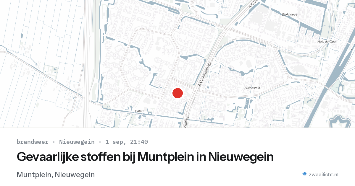 Gevaarlijke stoffen bij Muntplein in Nieuwegein — 1 sep 2026