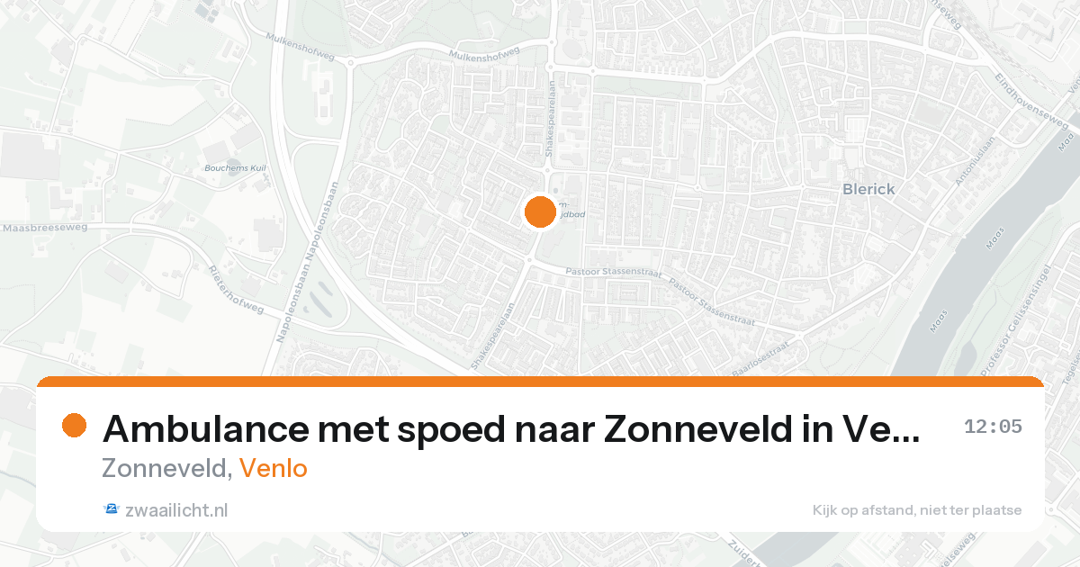 Ambulance met spoed naar Zonneveld in Venlo — 14 aug 2026