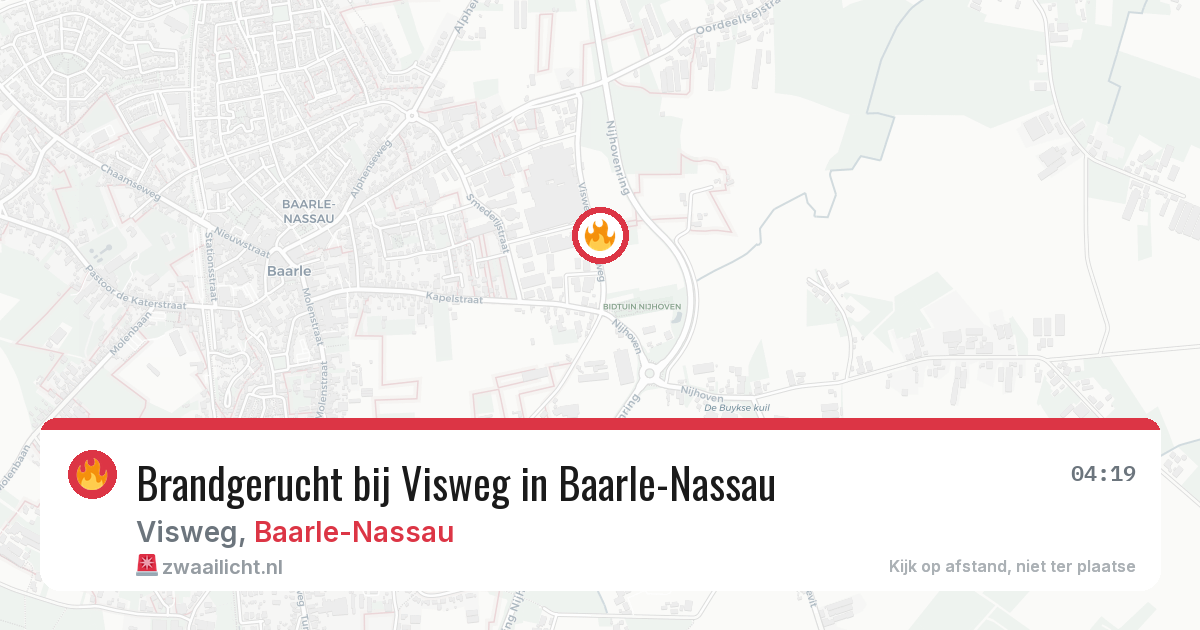 Brandgerucht bij Visweg in Baarle-Nassau — 22 mrt 2026