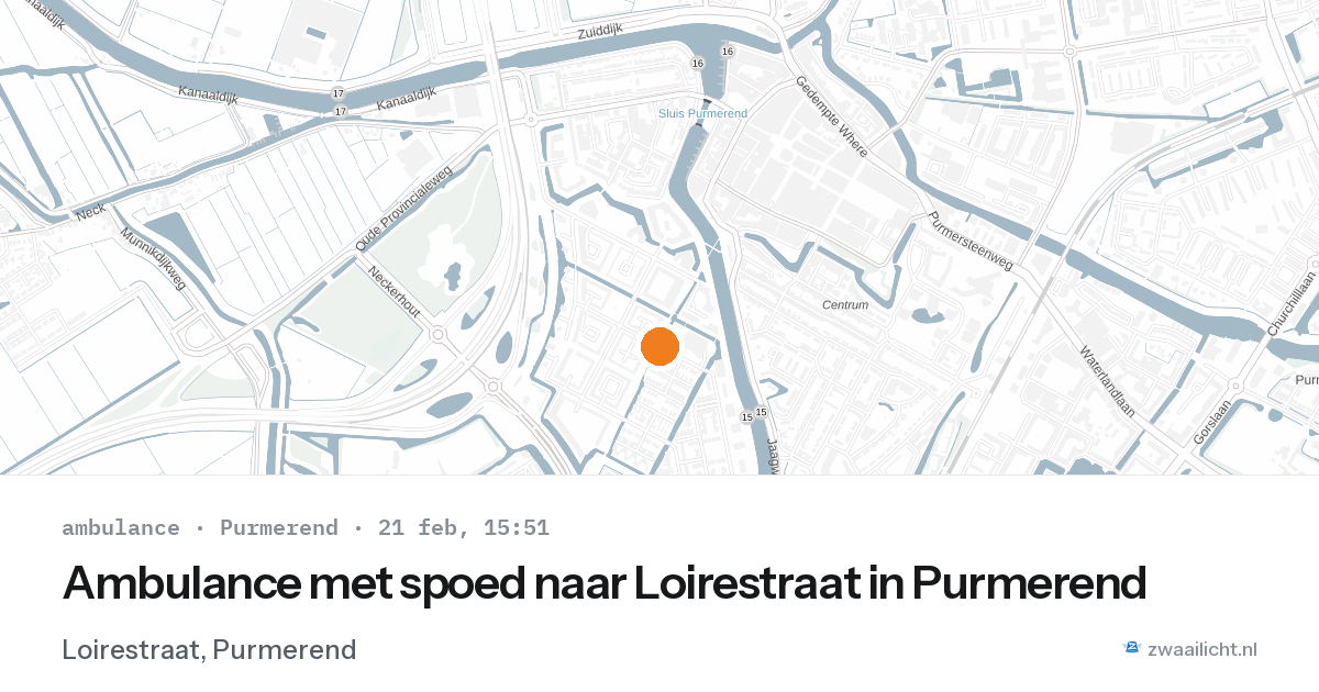 Ambulance met spoed naar Loirestraat in Purmerend — 21 feb 2026