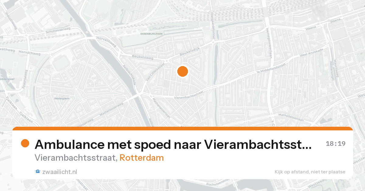 Ambulance met spoed naar Vierambachtsstraat in Rotterdam — 15 aug 2026