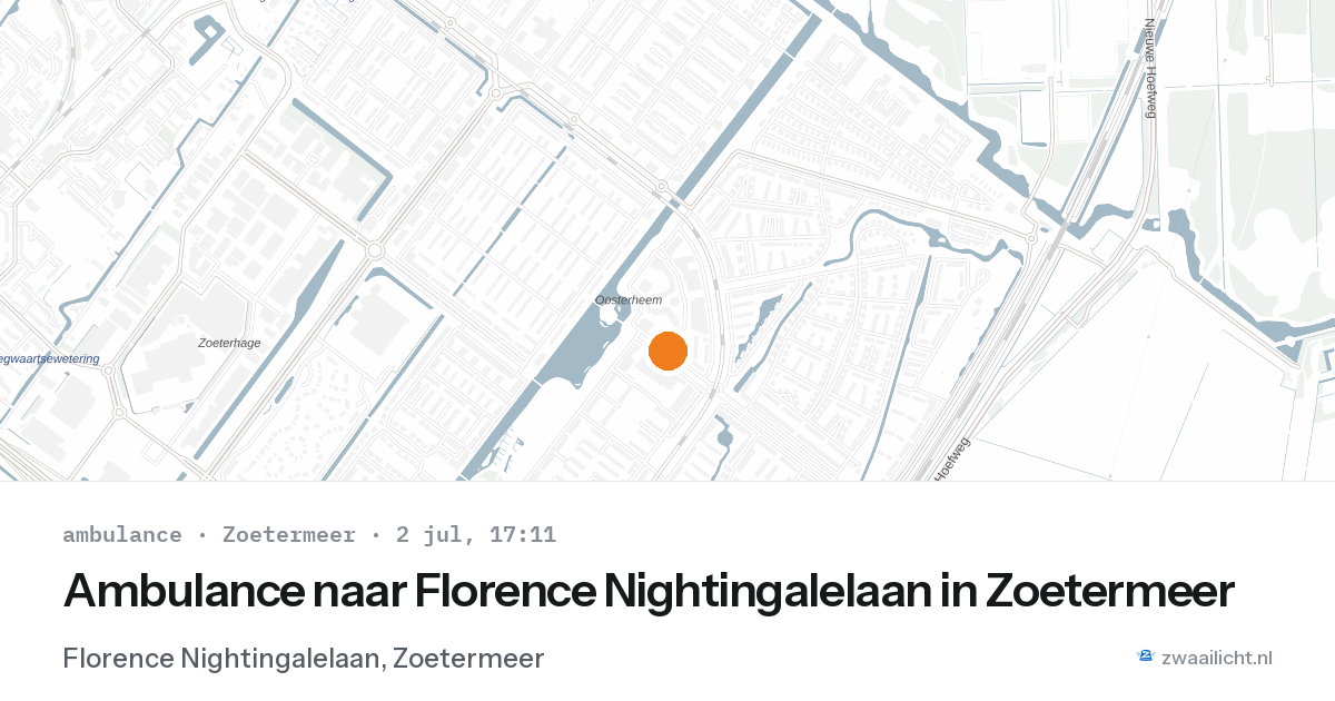 Ambulance naar Florence Nightingalelaan in Zoetermeer — 2 jul 2026