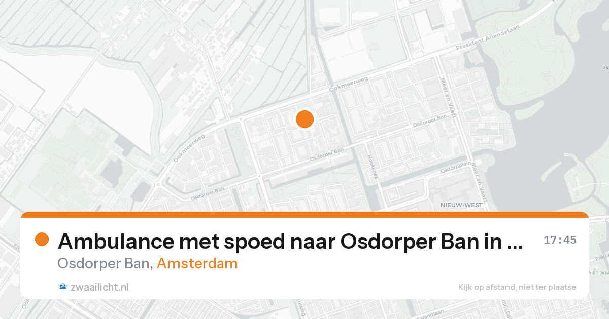 Ambulance met spoed naar Osdorper Ban in Amsterdam — 17 aug 2026