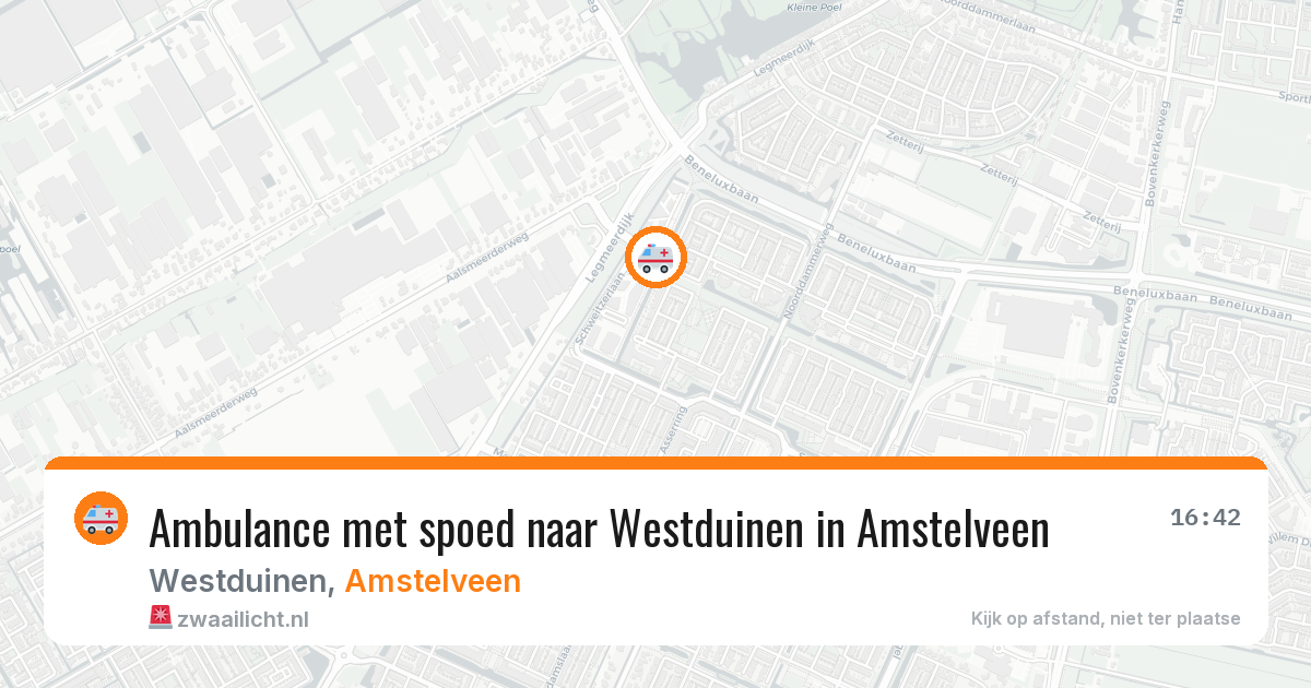 Ambulance met spoed naar Westduinen in Amstelveen — 20 apr 2026