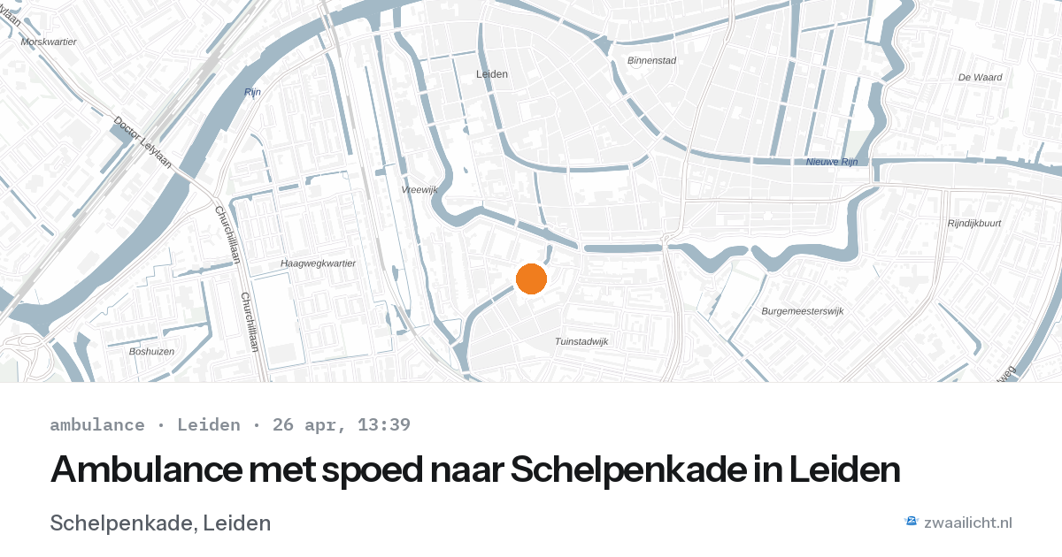 Ambulance met spoed naar Schelpenkade in Leiden — 26 apr 2026