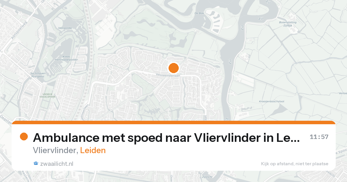 Ambulance met spoed naar Vliervlinder in Leiden — 29 mei 2026