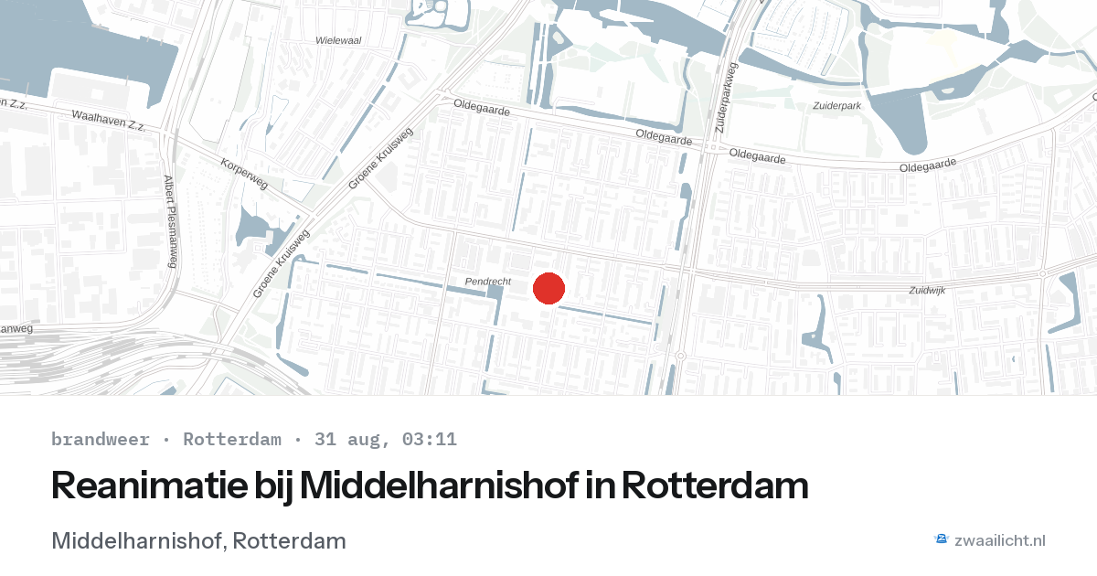 Reanimatie bij Middelharnishof in Rotterdam — 31 aug 2026