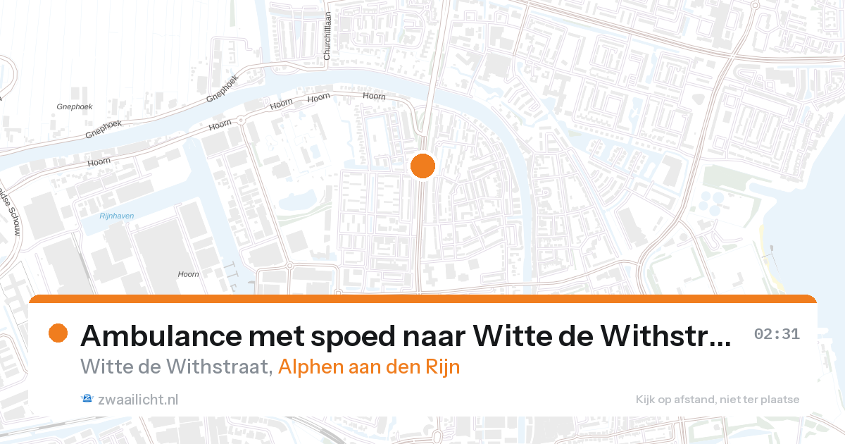 Ambulance met spoed naar Witte de Withstraat in Alphen aan den Rijn — 28 aug 2026