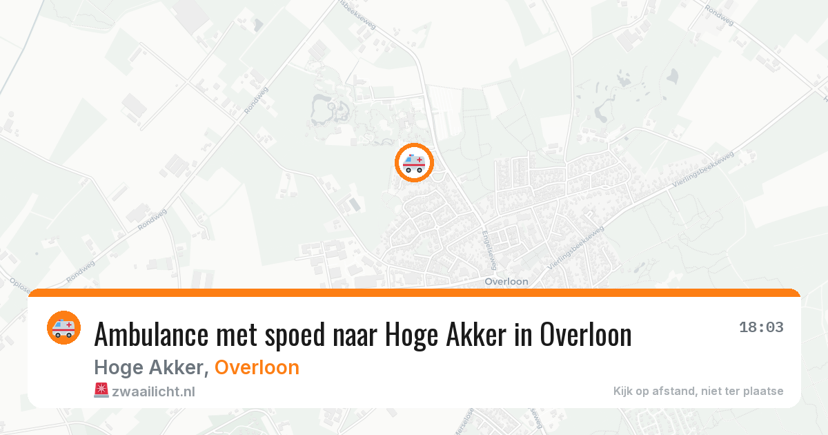 Ambulance met spoed naar Hoge Akker in Overloon — 22 jun 2026