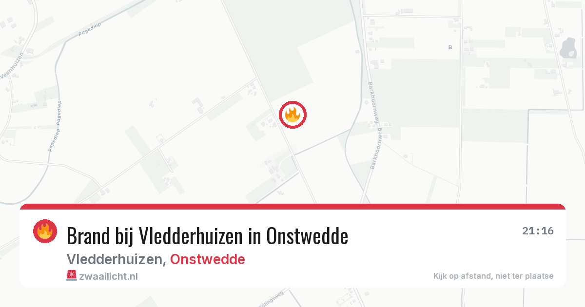 Brand bij Vledderhuizen in Onstwedde — 29 mei 2026