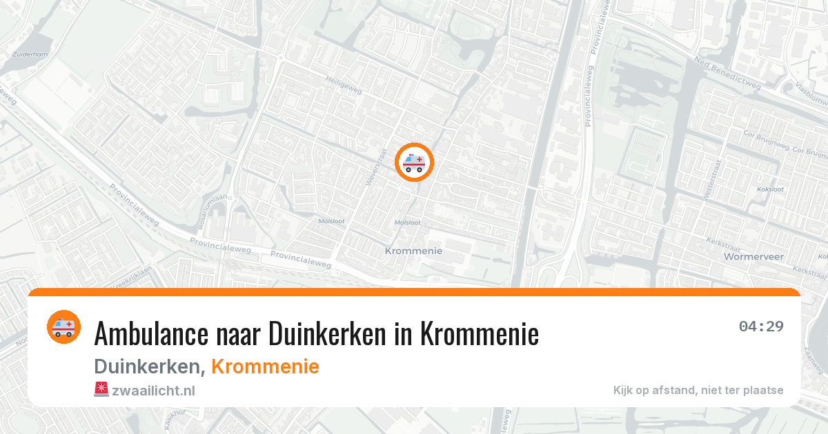 Ambulance naar Duinkerken in Krommenie — 6 jul 2026