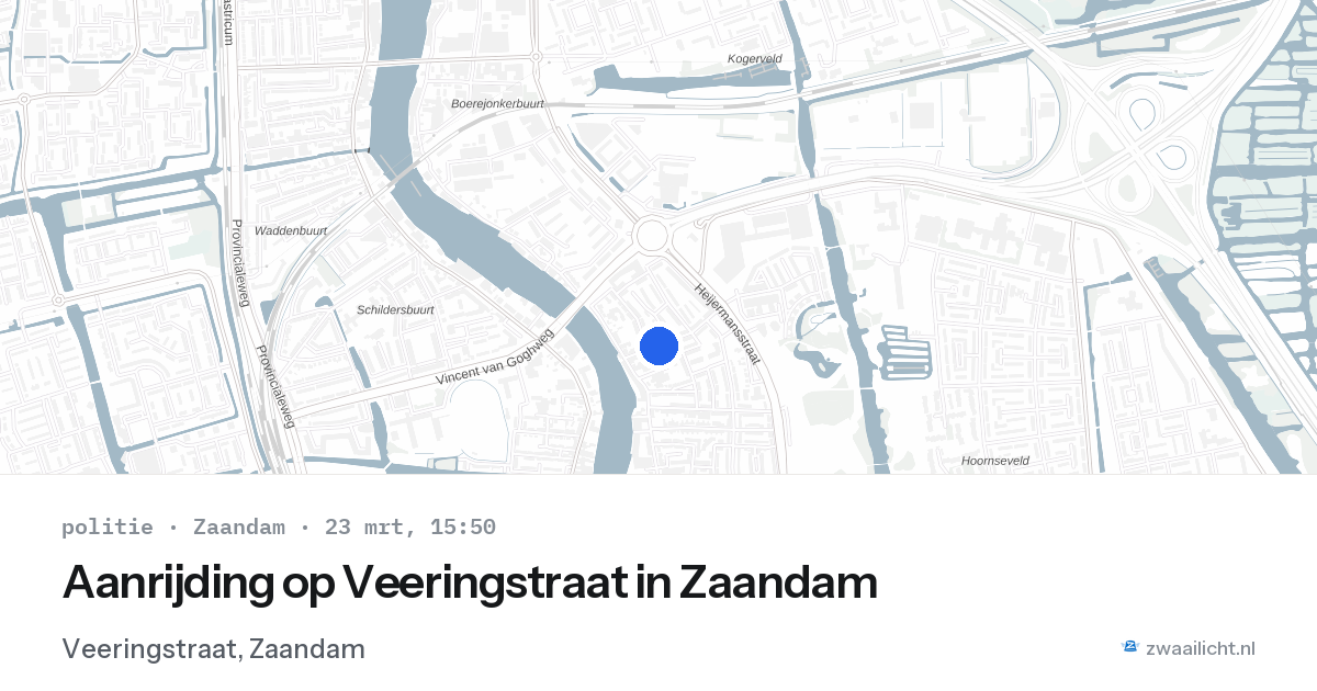 Aanrijding op Veeringstraat in Zaandam — 23 mrt 2026