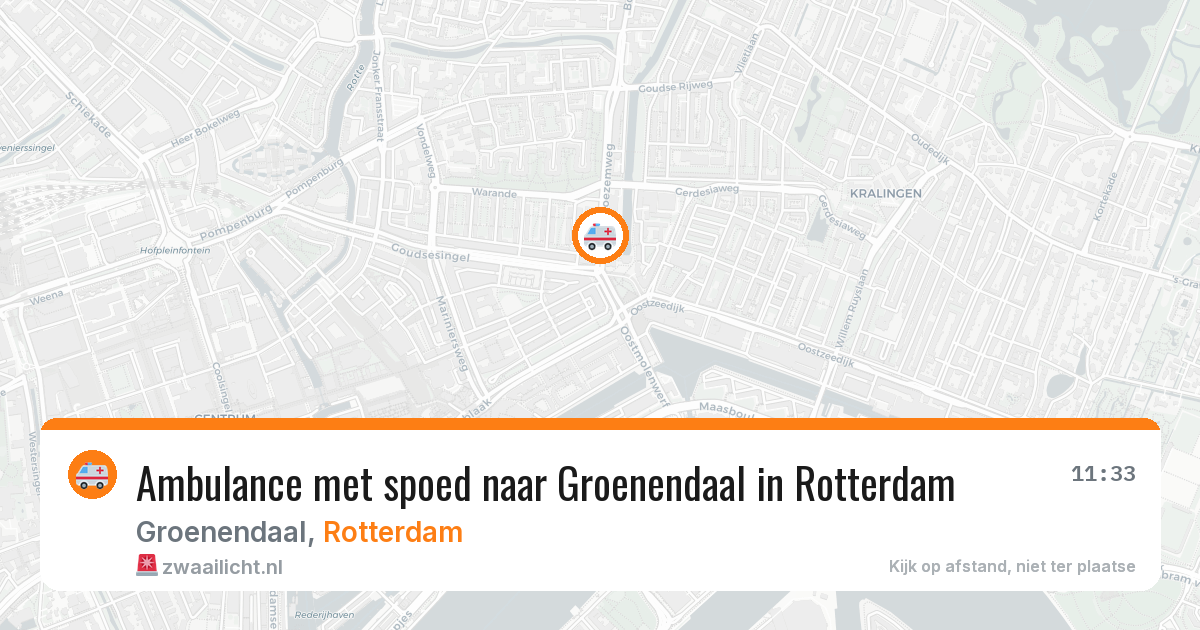 Ambulance met spoed naar Groenendaal in Rotterdam — 17 mei 2026