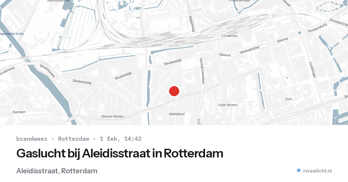 Gaslucht bij Aleidisstraat in Rotterdam — 1 feb 2026