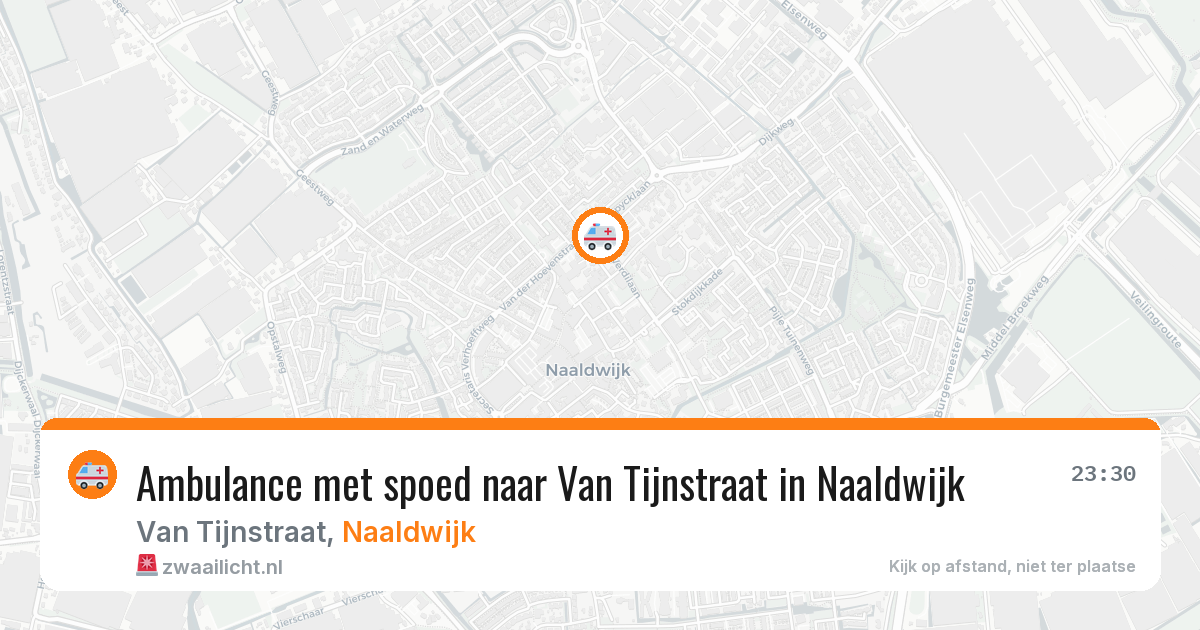 Ambulance met spoed naar Van Tijnstraat in Naaldwijk — 25 mei 2026