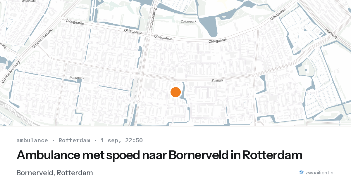 Ambulance met spoed naar Bornerveld in Rotterdam — 1 sep 2026