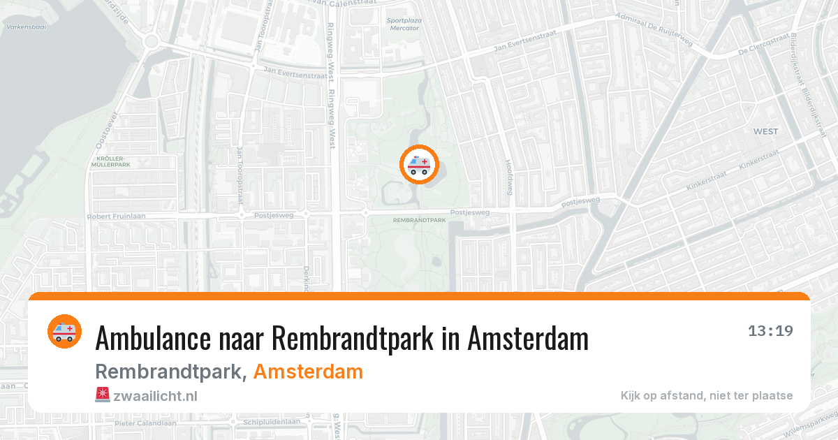 Ambulance naar Rembrandtpark in Amsterdam — 16 mei 2026