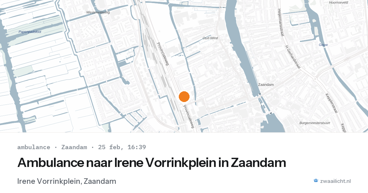 Ambulance naar Irene Vorrinkplein in Zaandam — 25 feb 2026