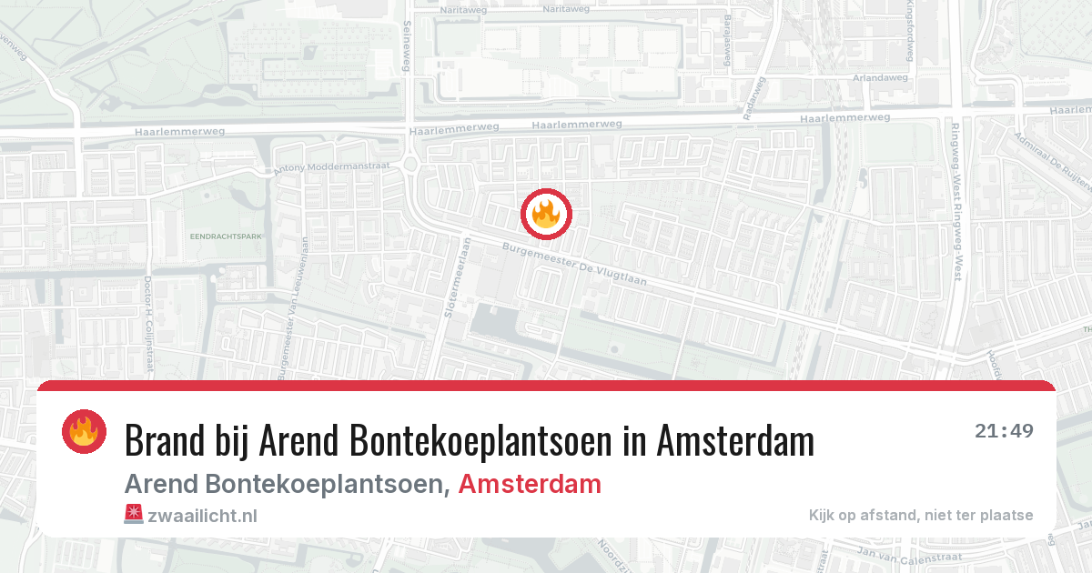 Brand bij Arend Bontekoeplantsoen in Amsterdam — 15 mei 2026