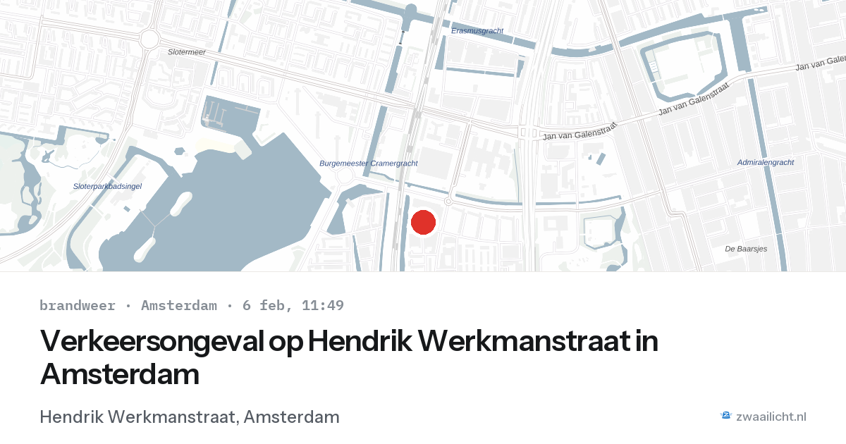 Verkeersongeval op Hendrik Werkmanstraat in Amsterdam — 6 feb 2026