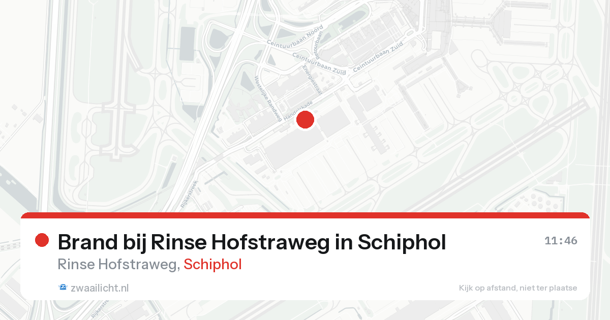 Brand bij Rinse Hofstraweg in Schiphol — 18 aug 2026