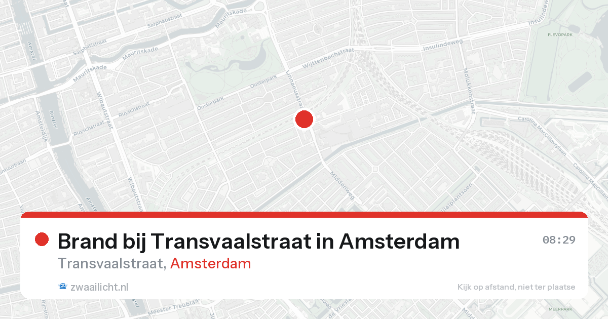 Brand bij Transvaalstraat in Amsterdam — 29 mei 2026