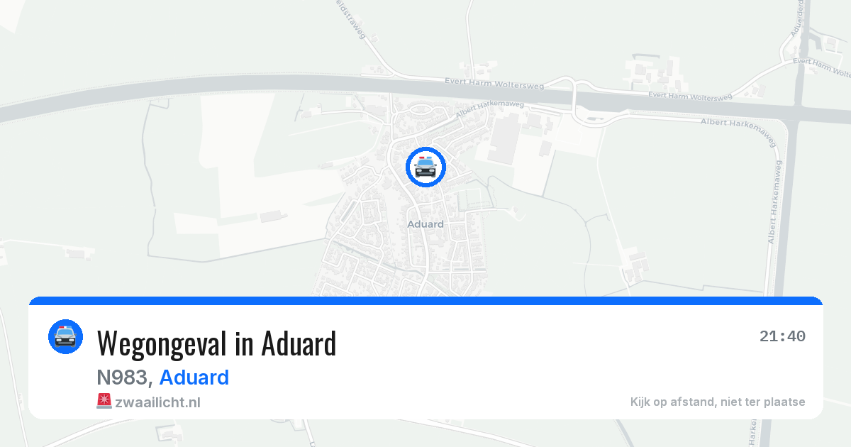 Wegongeval in Aduard — 20 jun 2026