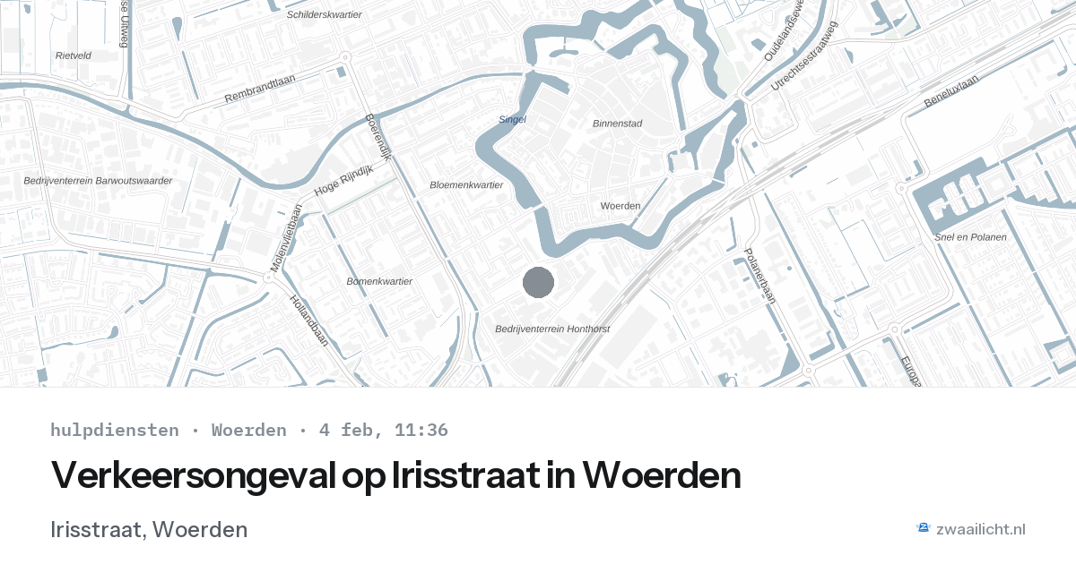 Verkeersongeval op Irisstraat in Woerden — 4 feb 2026