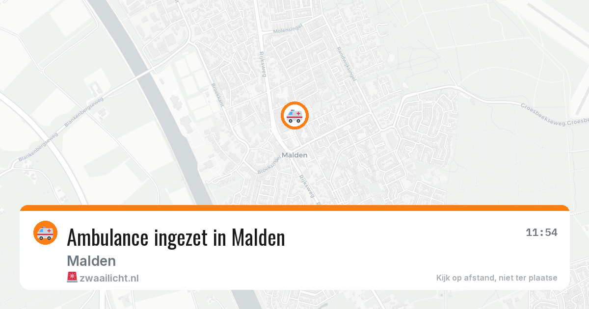Ambulance ingezet in Malden — 13 jun 2026