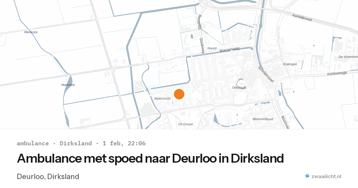Ambulance met spoed naar Deurloo in Dirksland — 1 feb 2026