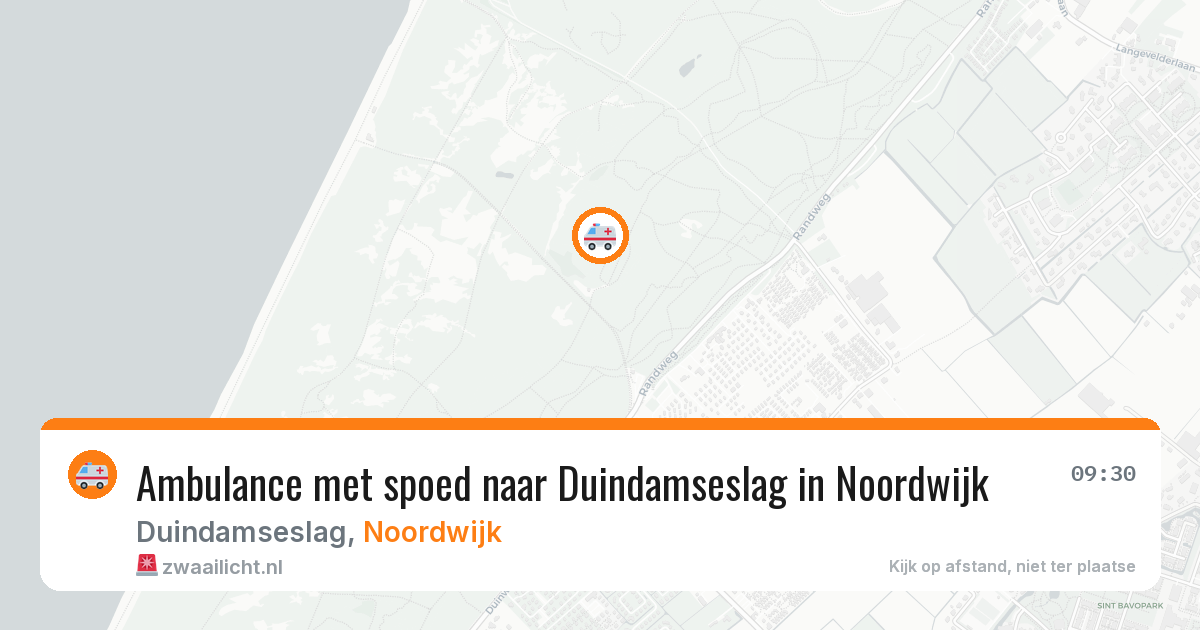Ambulance met spoed naar Duindamseslag in Noordwijk — 27 jul 2026