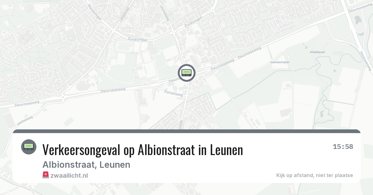 Verkeersongeval op Albionstraat in Leunen — 1 jun 2026