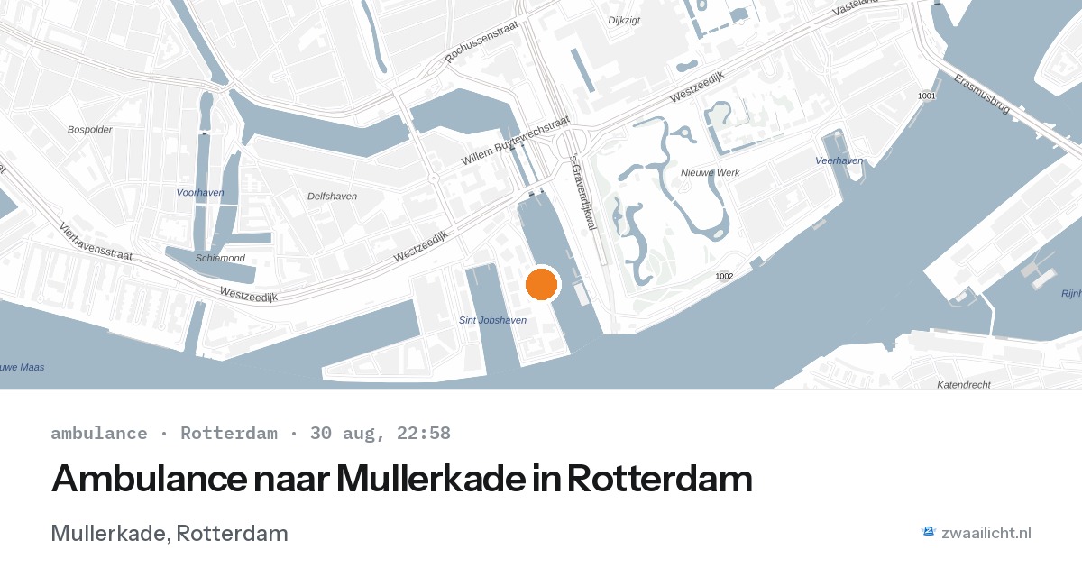 Ambulance naar Mullerkade in Rotterdam — 30 aug 2026