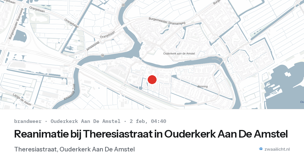 Reanimatie bij Theresiastraat in Ouderkerk Aan De Amstel — 2 feb 2026