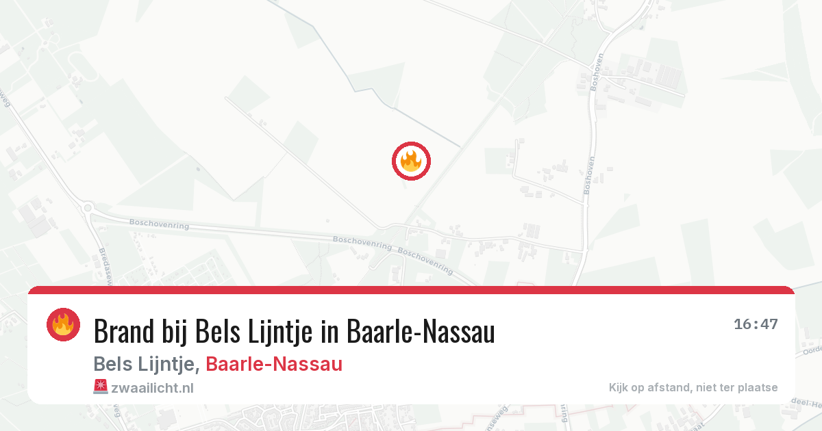 Brand bij Bels Lijntje in Baarle-Nassau — 5 jul 2026
