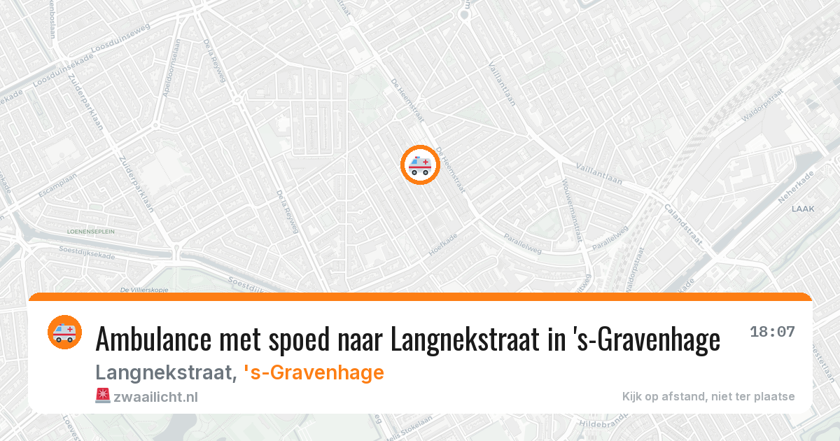 Ambulance met spoed naar Langnekstraat in 's-Gravenhage — 27 apr 2026