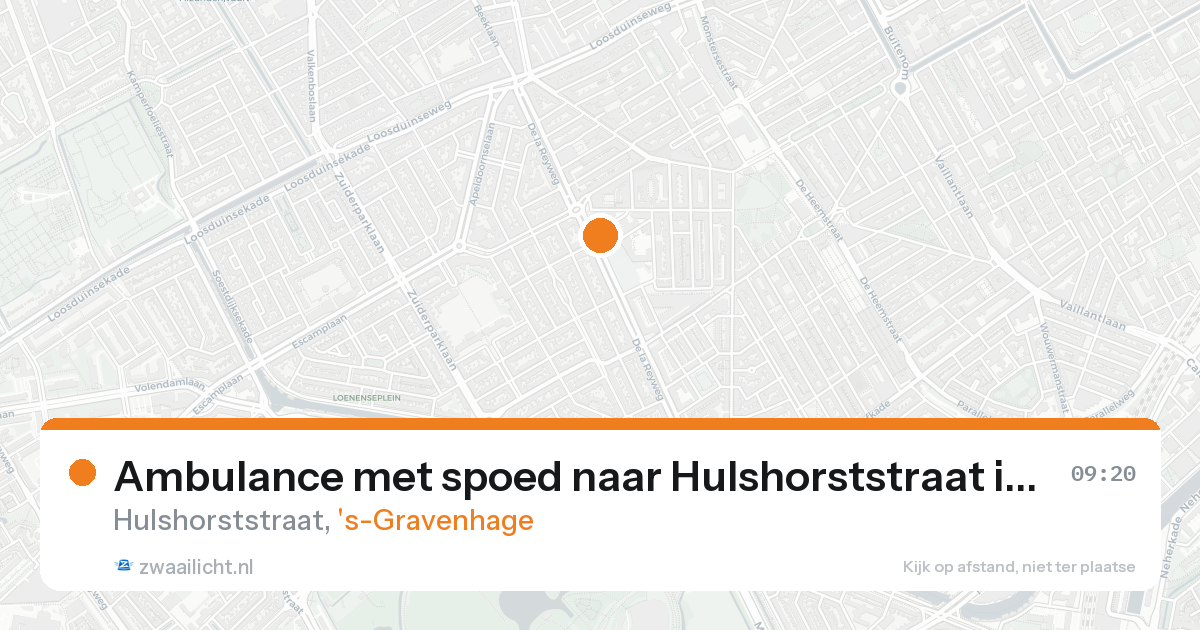 Ambulance met spoed naar Hulshorststraat in 's-Gravenhage — 18 aug 2026