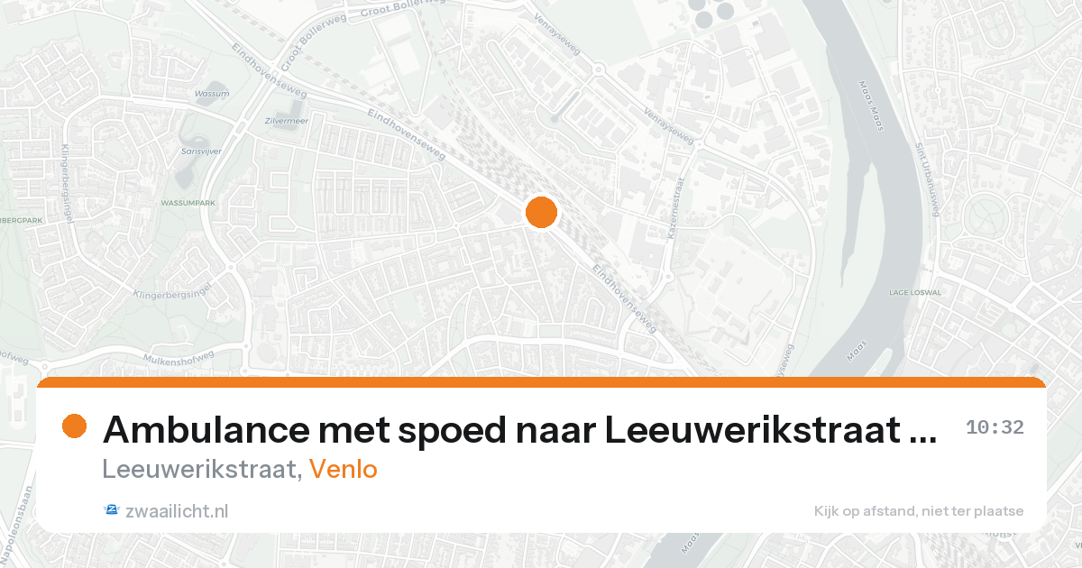 Ambulance met spoed naar Leeuwerikstraat in Venlo — 15 aug 2026