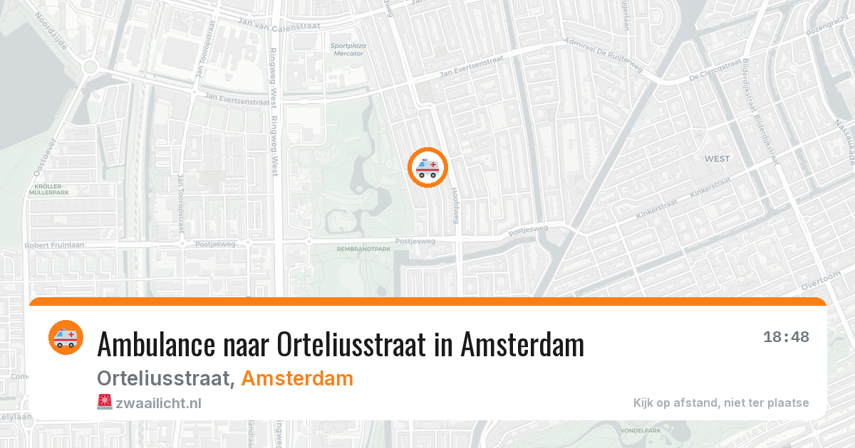 Ambulance naar Orteliusstraat in Amsterdam — 2 jun 2026
