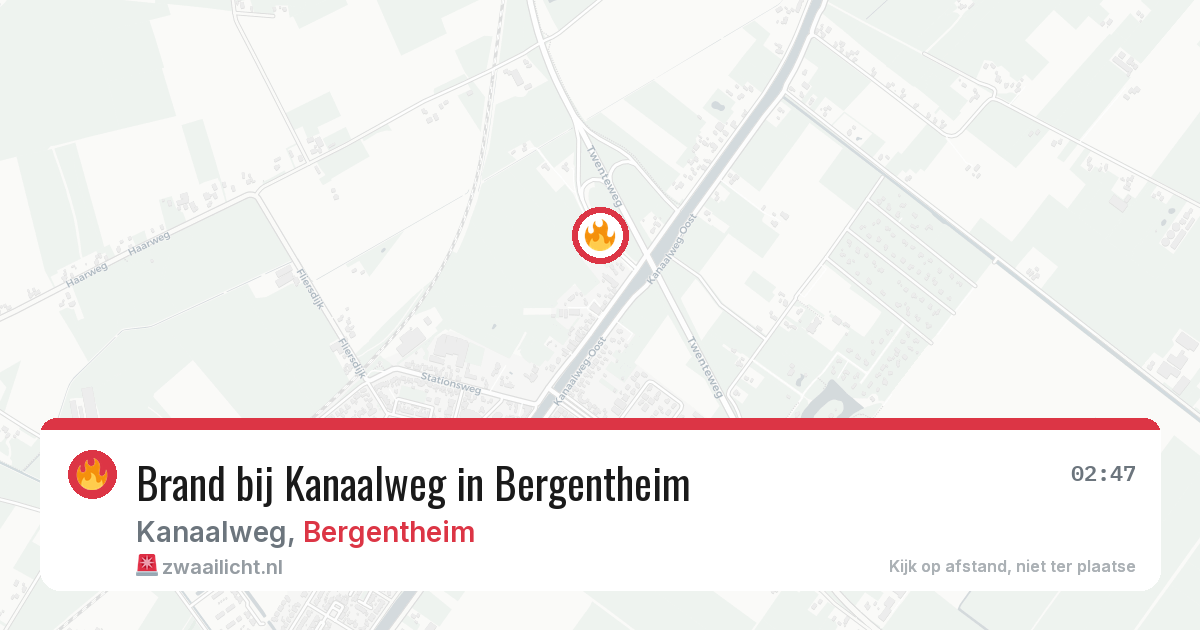 Brand bij Kanaalweg in Bergentheim — 31 jul 2026
