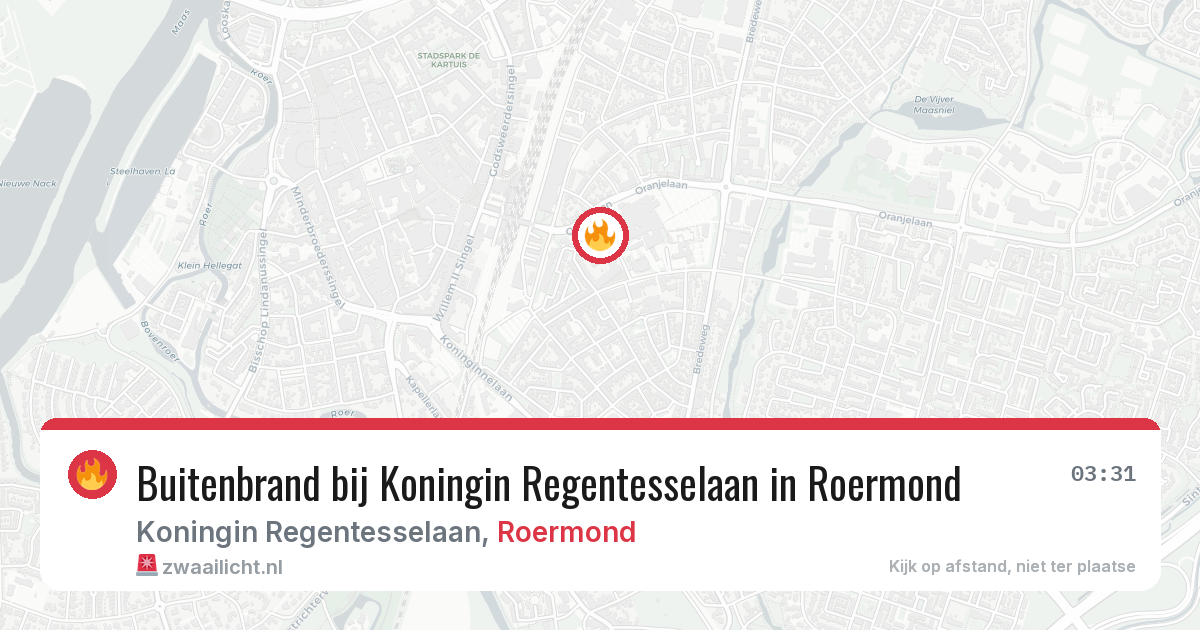 Buitenbrand bij Koningin Regentesselaan in Roermond — 21 mei 2026