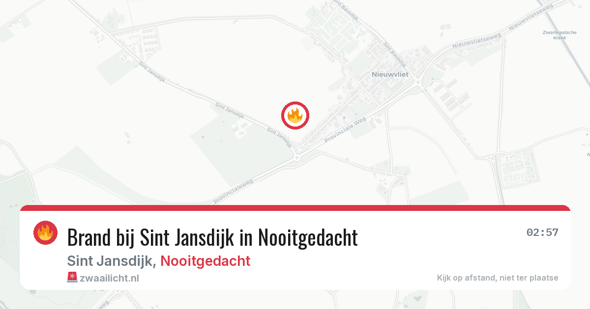 Brand bij Sint Jansdijk in Nooitgedacht — 9 aug 2026