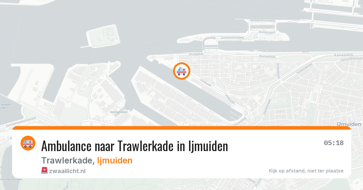 Ambulance naar Trawlerkade in Ijmuiden — 14 aug 2026