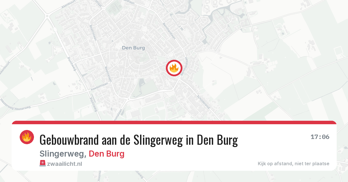 Gebouwbrand aan de Slingerweg in Den Burg — 11 mei 2026