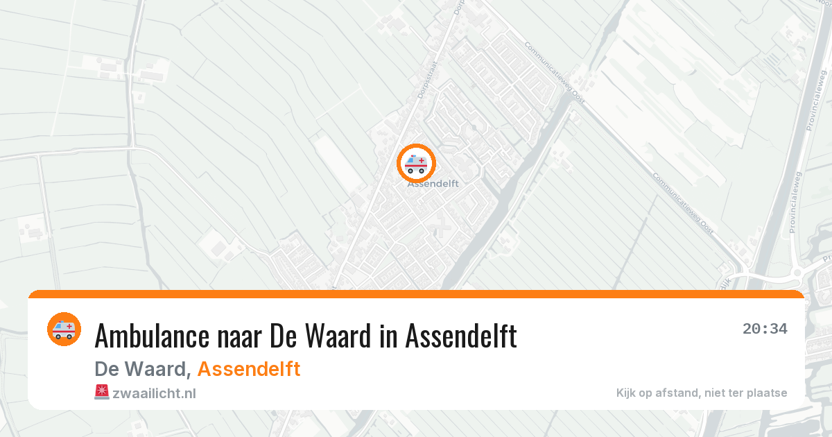 Ambulance naar De Waard in Assendelft — 11 aug 2026