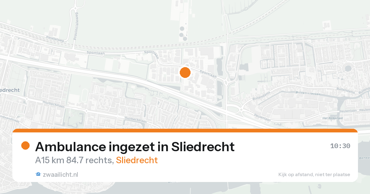 Ambulance ingezet in Sliedrecht — 20 aug 2026