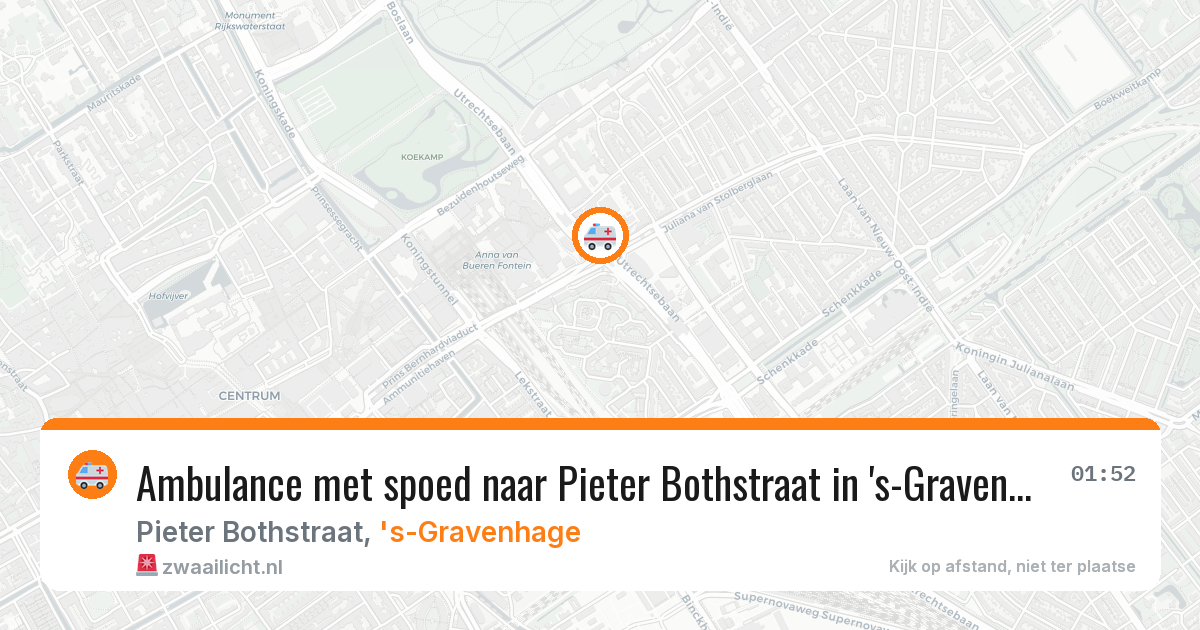 Ambulance met spoed naar Pieter Bothstraat in 's-Gravenhage — 1 aug 2026