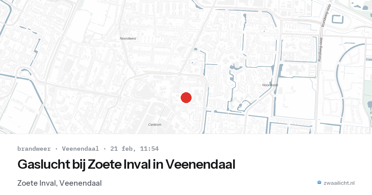 Gaslucht bij Zoete Inval in Veenendaal — 21 feb 2026