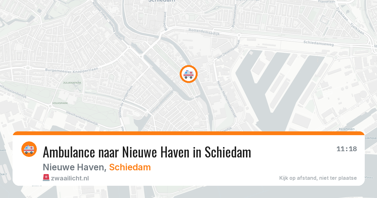 Ambulance naar Nieuwe Haven in Schiedam — 7 jul 2026